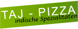 Taj Pizza logo.